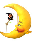 Vtg Annalee 1996 Anthropomorphic Smiling Moon Halloween Witch Large Usa Htf Rare