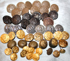Vintage Military Army Lot Of 51 Buttons Eagles