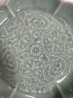 Vintage Celadon Lotus Shaped Floriform Arabesque Plate Dish Korean Flower Scroll