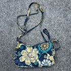 Vera Bradley Retired Print Blue Floral Crossbody Purse Quilted