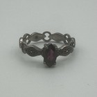 Sz 8 Avon Sterling Silver Ring Marquise Garnet Birthstone Filigre 925 Vtg