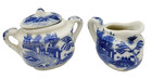 Mid Century Miniature Blue Willow Child s Tea Set Seven Pieces Made In Japan