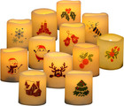Christmas Battery Operated Flameless Votive Candles Small Realistic Flickering E