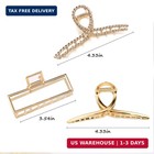 Hair Claw Clips Womens 3pcs Large Metal Strong Hold Thick Hair