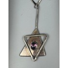 Sterling Silver Modernist Necklace Natural Amethyst Studio Artisan 33 9g 1973
