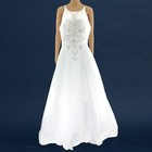 Ginza  10  Vintage Y2k Deadstock Halter Neck Floral Beaded Bridal Wedding Dress