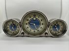 Pottery Barn Retro Dashboard 3 Time Zones Gauge Clock Lights Up Battery Power