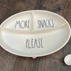 Rae Dunn Baby More Snacks Please   Silicone Plate Fork Spoon Set Toddler