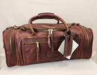 New Orvis Bull Hide Brown Leather Duffle Bag Luggage Weekender Vtg Made In Usa