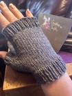 Medium Hand Knitted Fingerless Mitts Pure Cashmere Gray
