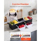 Uimoso Chilled Condiment Server 6 Compartment Cold Serving Tray With Lid Fruit