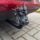 Silver Funny Orc Smoking Towing Hitch Cover Novelty Trailer Receiver Protector 