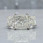 4 Ct Princess-cut Vs1 Lab Grown Diamond Three Stone Wedding Ring 14k White Gold