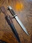 Wwii German Dress Bayonet Knife E f Horster With Stag Grips And Brown Frog