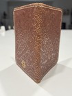 Vintage Genuine Cloister Craft Leather Aztec Embossed Bifold Wallet Brown    