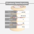 White Masking Tape 1  X 60 Yards 4 9 Mil General Purpose Painters Tape 36 Rls