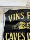 1940   s French Wine Cellar Sign Reverse Painted Glass Vins Fin Des Caves Dubois