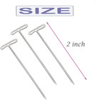 T Pins  50 Pack T-pin 2 Inch Wig Pin For Blocking Knitting  Modelling  Crafts An