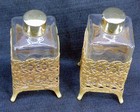 Vintage Lot Brass Vanity Trinket Box Soap Dish Brush Lipstick Holder Perfume