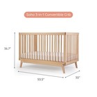 Baby Soho 3-in-1 Convertible Wooden Crib To Toddler Bed - Made In Italy  Gree   