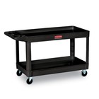Rubbermaid Commercial 9t6700bla 2 Shelves Plastic Service utility Carts New