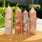 Wholesale Lot 1 Lb Natural Flower Agate Tower Point Healing Reiki Obelisk Energy