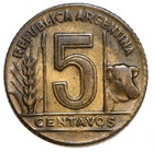 1946 Argentina 5 Centavos  Liberty  -foreign Coin 17mm