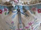 Aubusson Style Petit Point Needlepoint Pillow Roses   Blue In A Basket Fringe