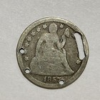 1857 Seated Dime Love Token