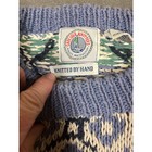 Isle Knitters Vintage Xl Blue Geometric Pullover Sweater