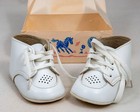 Vtg 1984 Newborn Baby Leather Shoes White Boy girl Fleet-air Size 0 Laces
