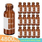9600pcs 2ml Hplc Lab Brown Glass Vials Leak Proof 9-425 Screw Top   Borosilicate
