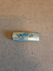 Vintage Cigarette Cigar Lighter Case Silver Car  Turquoise Sleeve Bic 