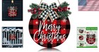 Rustic 12-inch Red Buffalo Plaid Merry Christmas Door Hanger For Holiday Cheer