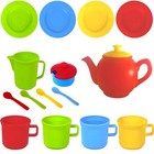 Pretend Play Tea Party Set - 17 Pcs Tea Cup Set For Dish Washer Safe Plastic    