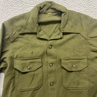 Vintage Us Army Field Shirt Mens 16 Wool Green Og 108 50s Korean War Military
