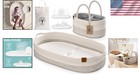 Breathable Off-white Baby Changing Pad   Diaper Caddy - Eco-friendly Cotton