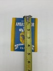 Vintage Paris France Hotel Ambassador Blvd Haussmann Luggage Label Blue yellow