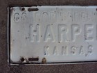 1940s 50s Harper Kansas Booster License Plate   Go Forward With Harper Kansas