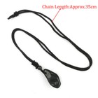 Natural Shungite Stones Crystal Necklace Rope Pendant Reiki Healing Protection