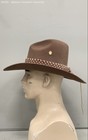Bailey Men s Brown Felt Cowboy Hat Woven Leather Whipstitch Band Sz S