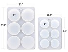 Set Of 2 Pcs White 6-cavity Thick Silicone Round Soap Mold Non-stick Mold  2    3 