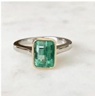 Art Deco Antique 3 10ct Natural Emerald Vintage Wedding Ring 925 Sterling Silver