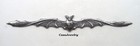  1815 Antiqued Sterling Silver Plated Long Winged Bat Component - 1 Pc