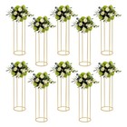 10 Pcs Gold Flower Stands - Elegant Wedding Centerpieces For Any Event
