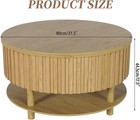 Round Lift Top Coffee Table With Storage  31 5   Modern 2-tier Coffee Table