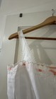 Antique 1900s White Cotton Camisole   Chemise Crochetlace   Pink Ribbon