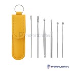 6pcs Spiral Tool Spoon Ear Wax Remover Cleaner Curette Kit Ear Pick Cleaning Set