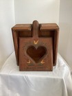 Vintage  Folk Art  Handmade Wooden Napkin Box