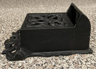 Vintage Black Ornate Cast Iron Wall Mount Match Box Holder Dispenser